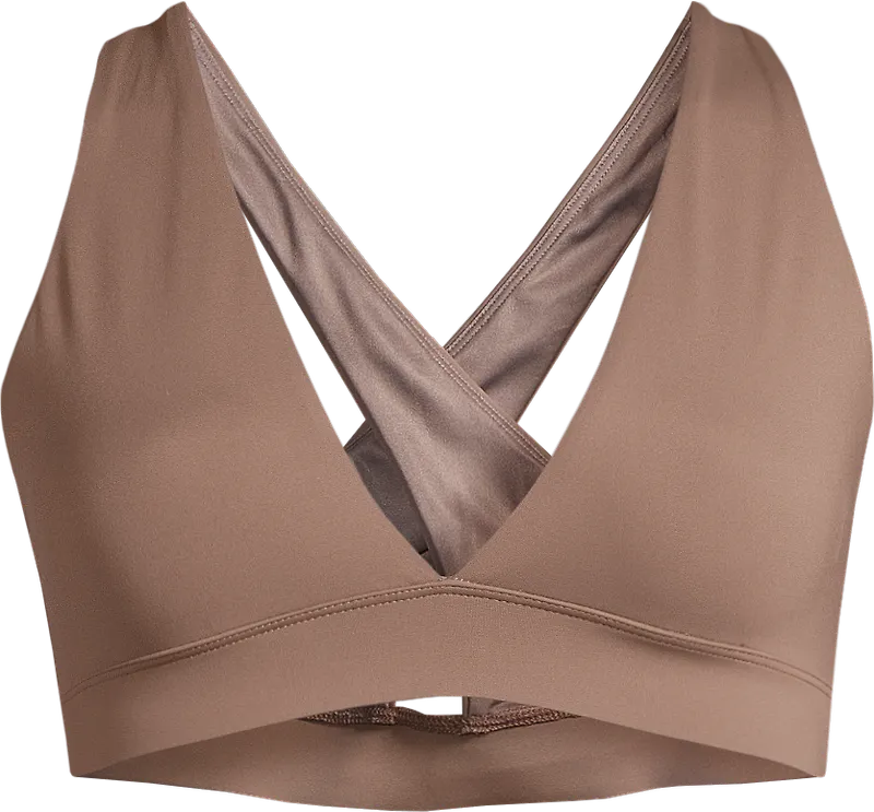 Casall Women's V-Neck Crossback Bikini Top Warm Khaki