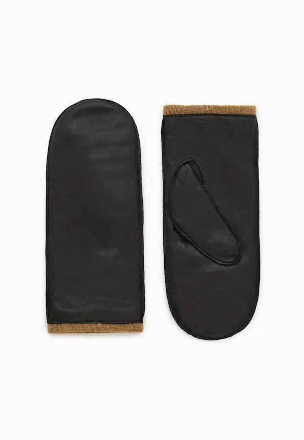 CASHMERE-LINED LEATHER MITTENS