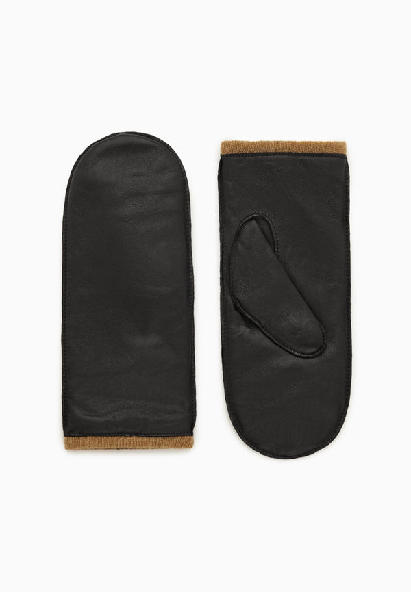 CASHMERE-LINED LEATHER MITTENS