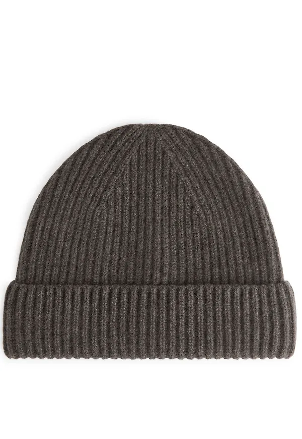Cashmere Blend Beanie - Brown