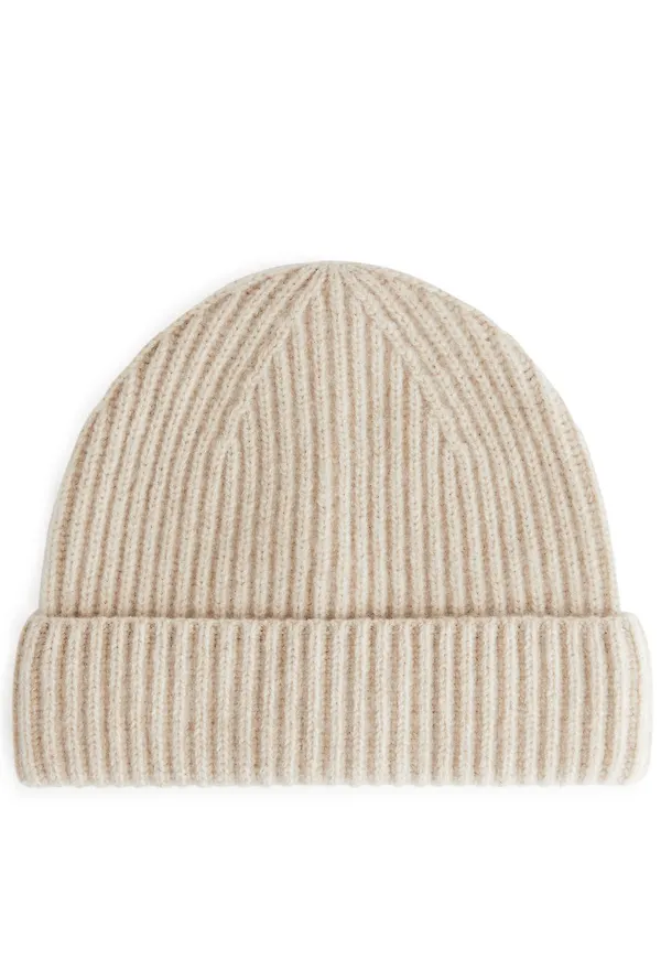 Cashmere Blend Beanie - White