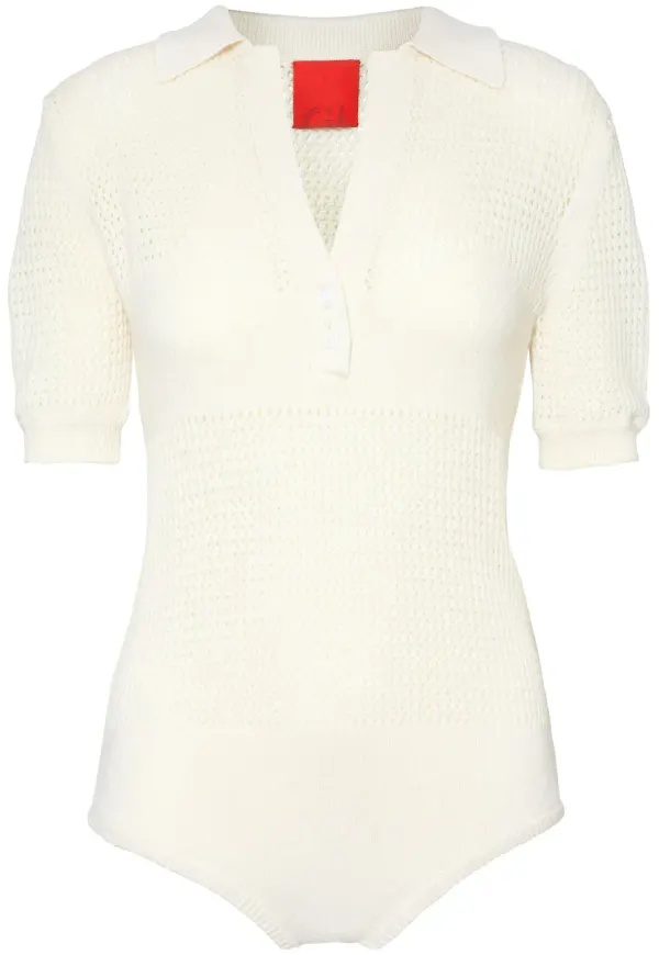 Cashmere In Love Boi virkad body - Vit