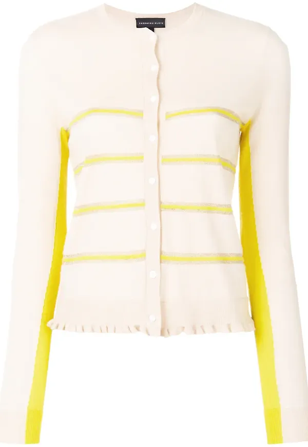 Cashmere In Love Capucine cropped striped cardigan - Neutral