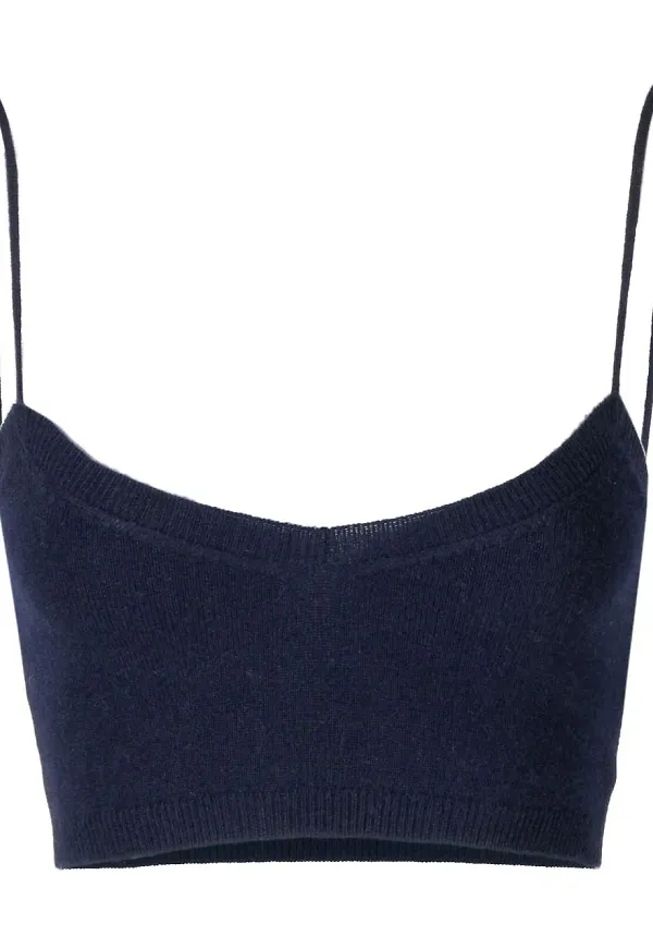Cashmere In Love Evie stickad croptop - Blå