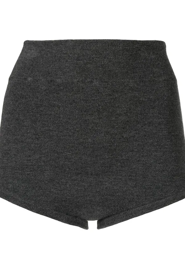 Cashmere In Love Felix stickade shorts med hög midja - Grå