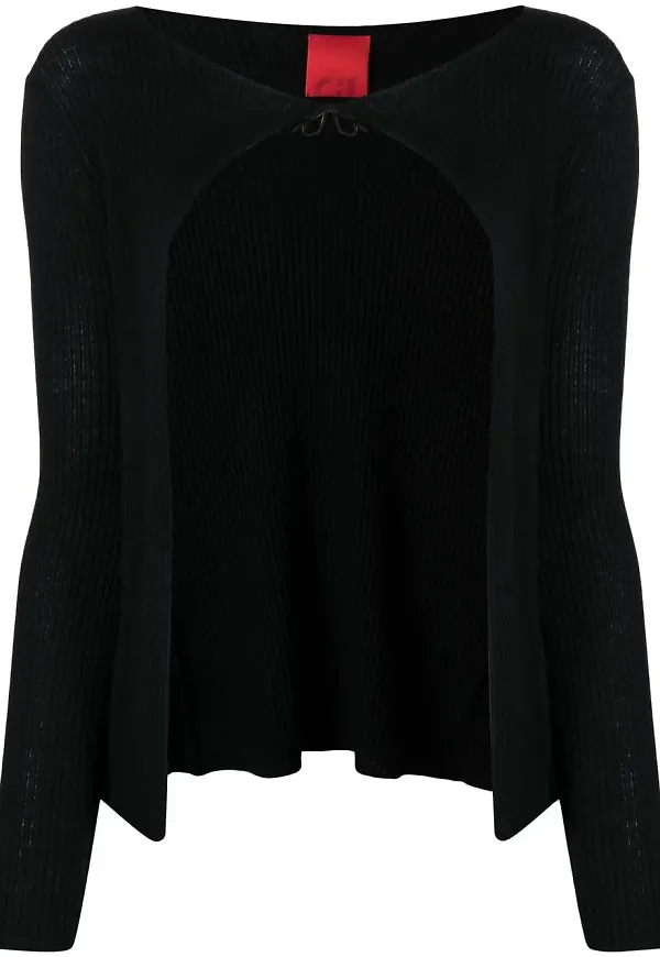 Cashmere In Love kashmirkofta med knytning - Svart