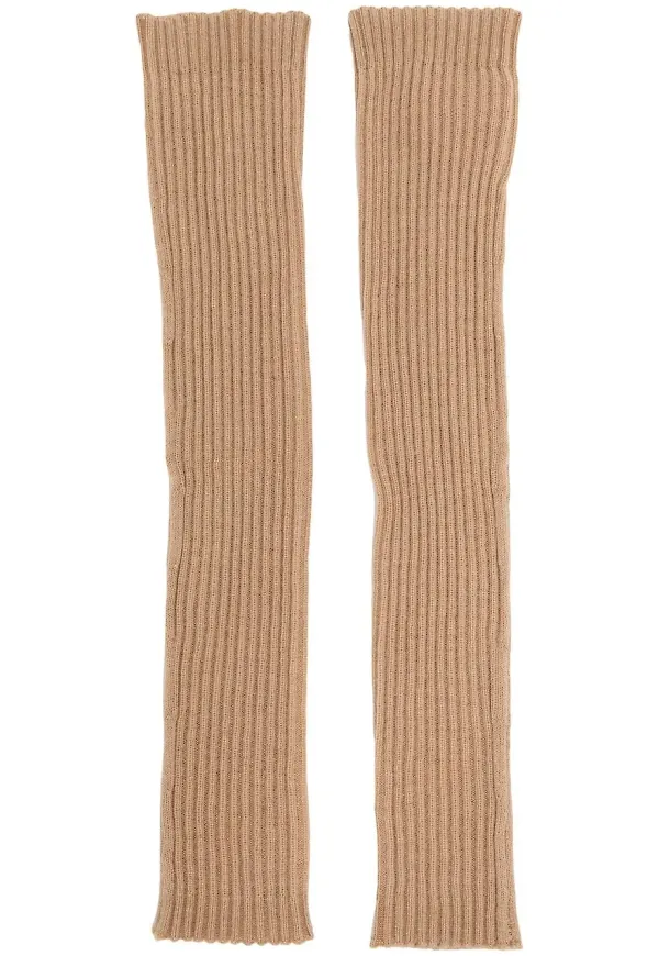 Cashmere In Love Lala ribbade armvärmare - Brun