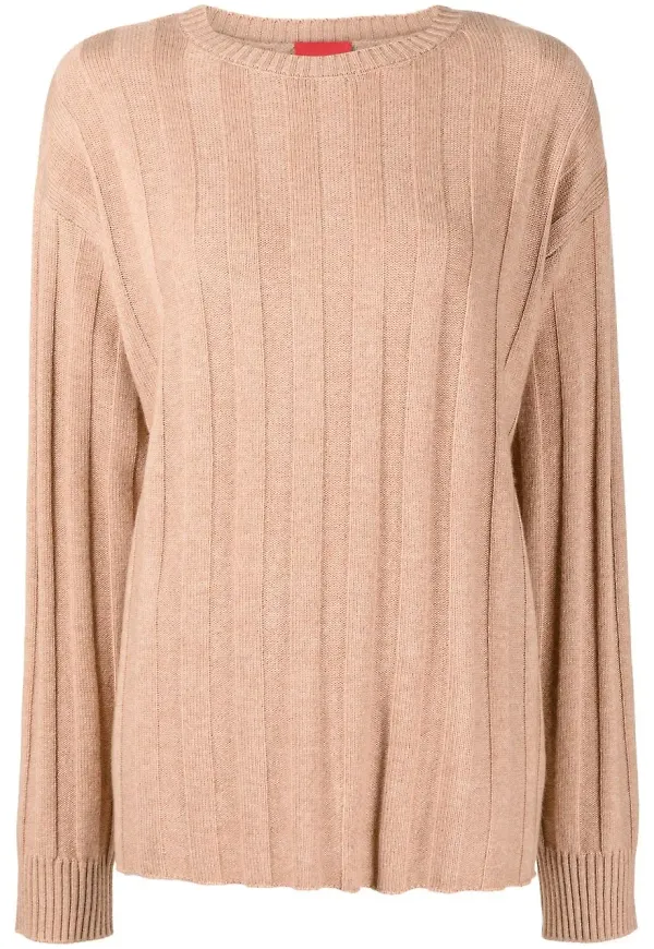 Cashmere In Love Millie ribbstickad tröja - Brun