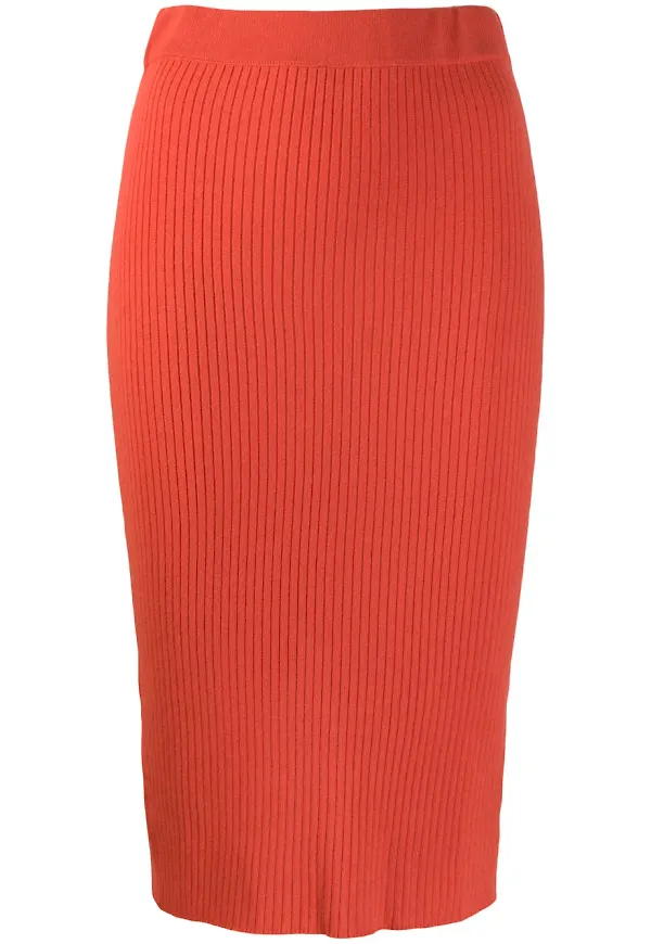 Cashmere In Love ribbad pennkjol - Orange