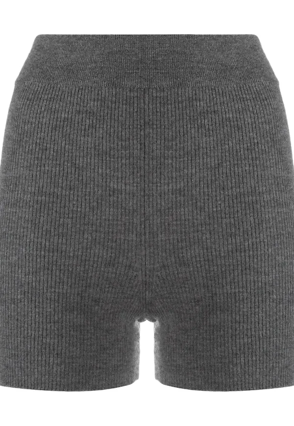 Cashmere In Love ribbstickade cykelbyxor - Grå
