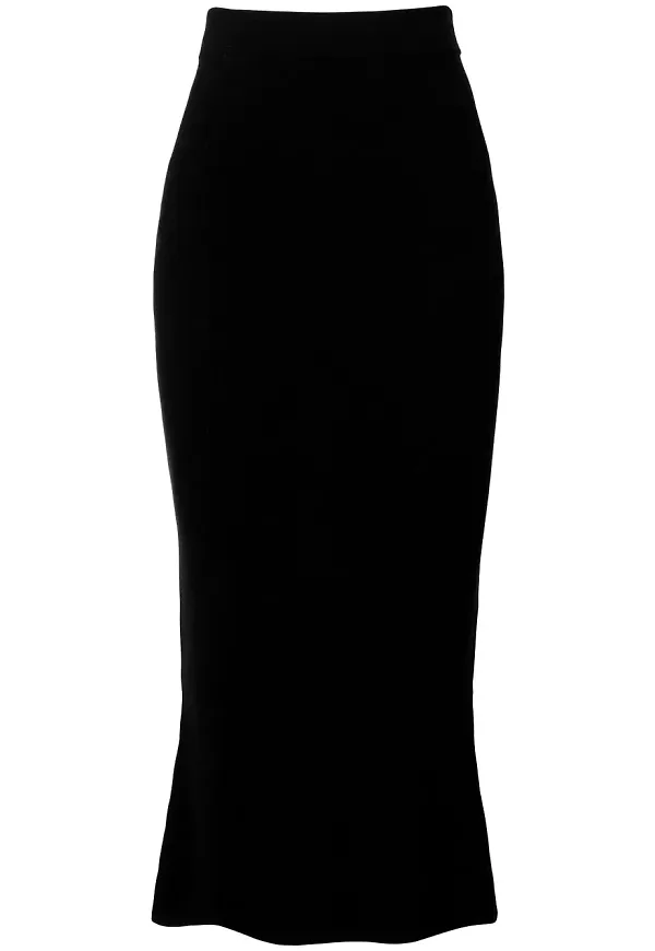 Cashmere In Love Roman stickad kjol - Svart