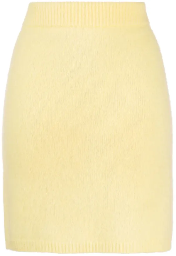Cashmere In Love Ula finstickad minikjol - Gul