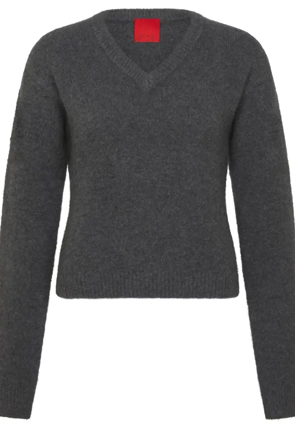 Cashmere In Love v-ringad tröja - Grå