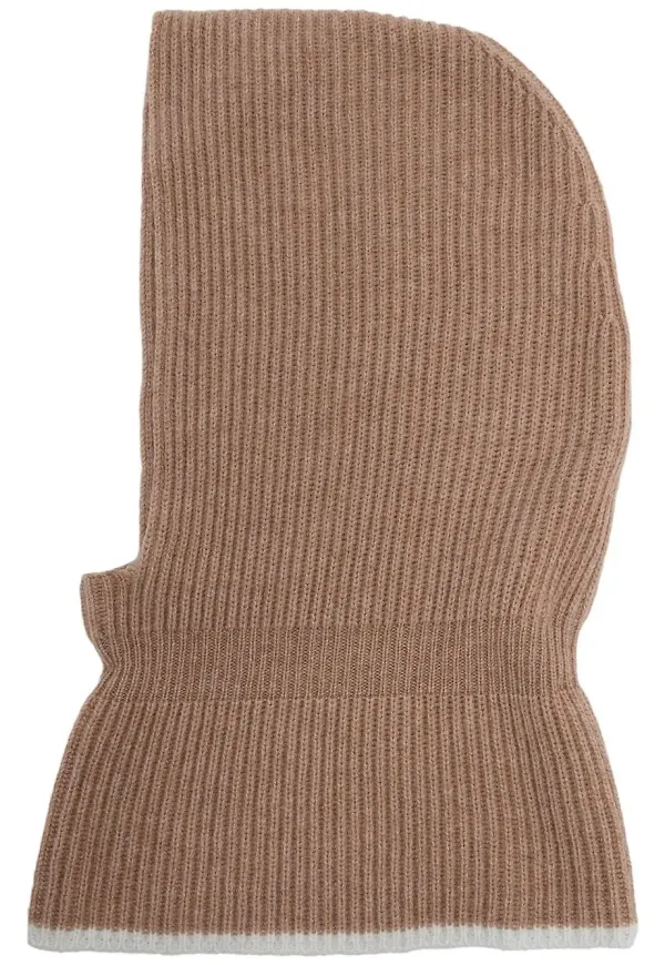 Cashmere In Love Villars ribbad balaclava - Brun