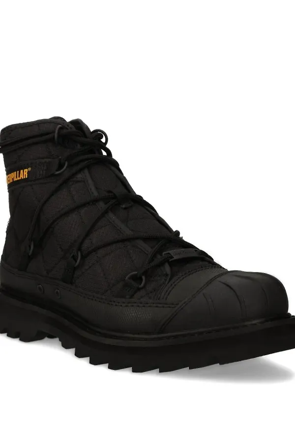 caterpillar quiltade stövlar med snörning - Svart