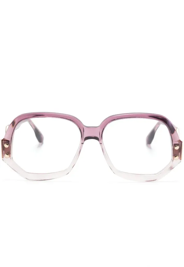 Cazal glasögon med geometriska bågar - Rosa