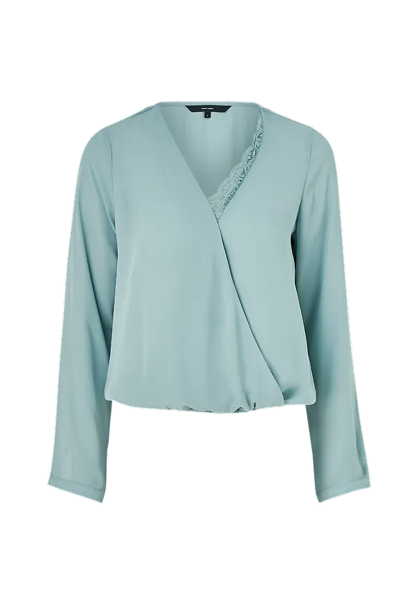 Vero Moda - Blus vmScarlet LS Wrap Top - Blå