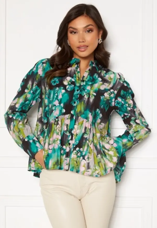 VERO MODA Nora L/S Shirt Ash AOP:Nora S