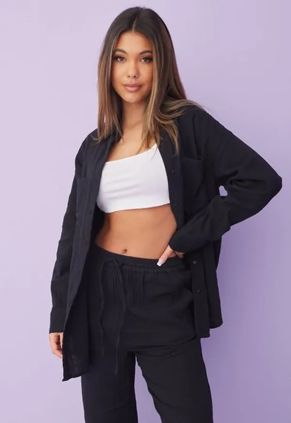 NLY Trend Soft Shirt Skjortor Mörk Grå