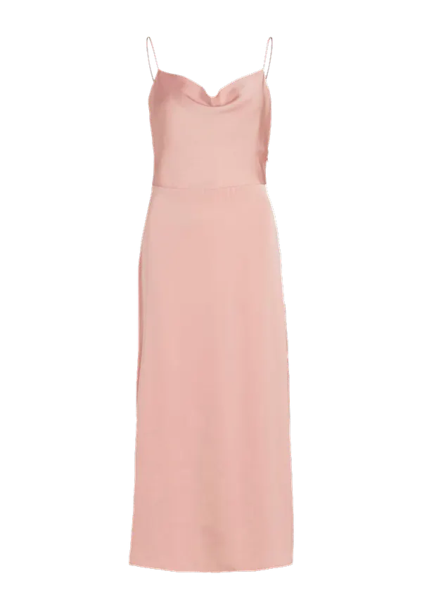 Vila - Maxiklänning viRavenna S/L Deep Back Ankle Dress - Rosa