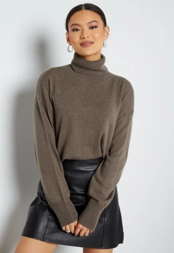 Pieces Elly LS Roll Neck Wool Knit Falcon M