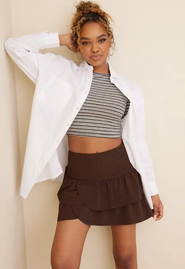 NLY Trend Cute Frill Skirt Minikjolar Brown