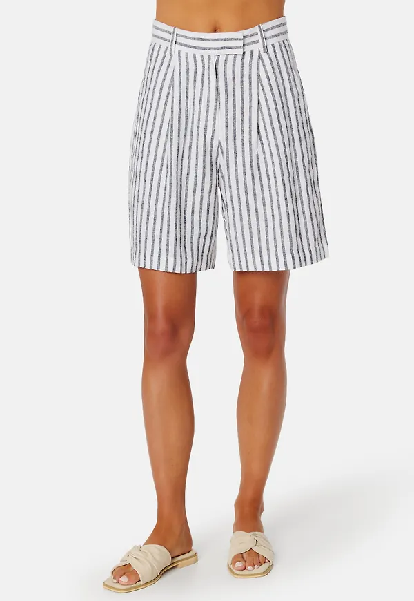 CC linen striped shorts