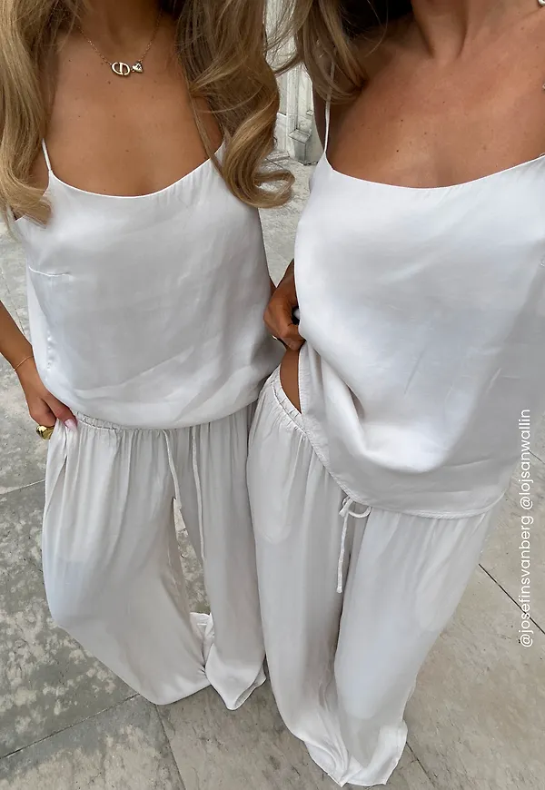 CC Viscose Satin Strap Tie Top