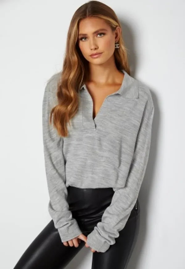 Lojsan Wallin x BUBBLEROOM Collar sweater Grey melange XXL