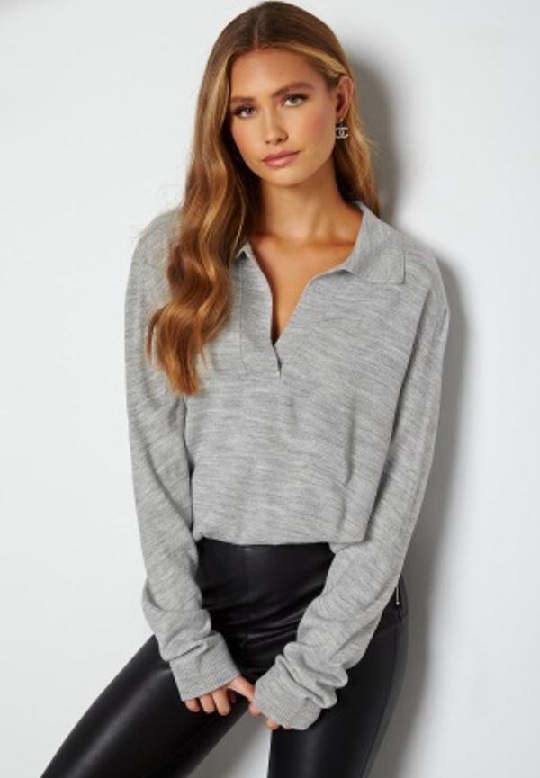 Lojsan Wallin x BUBBLEROOM Collar sweater Grey melange XXL