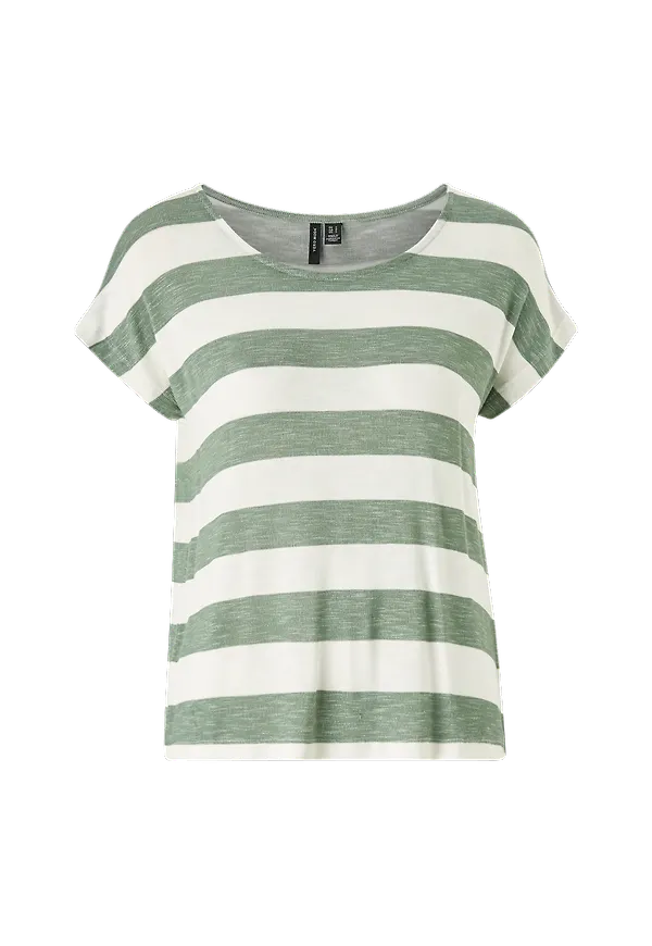 Vero Moda - Topp vmWide Stripe S/L - Grön