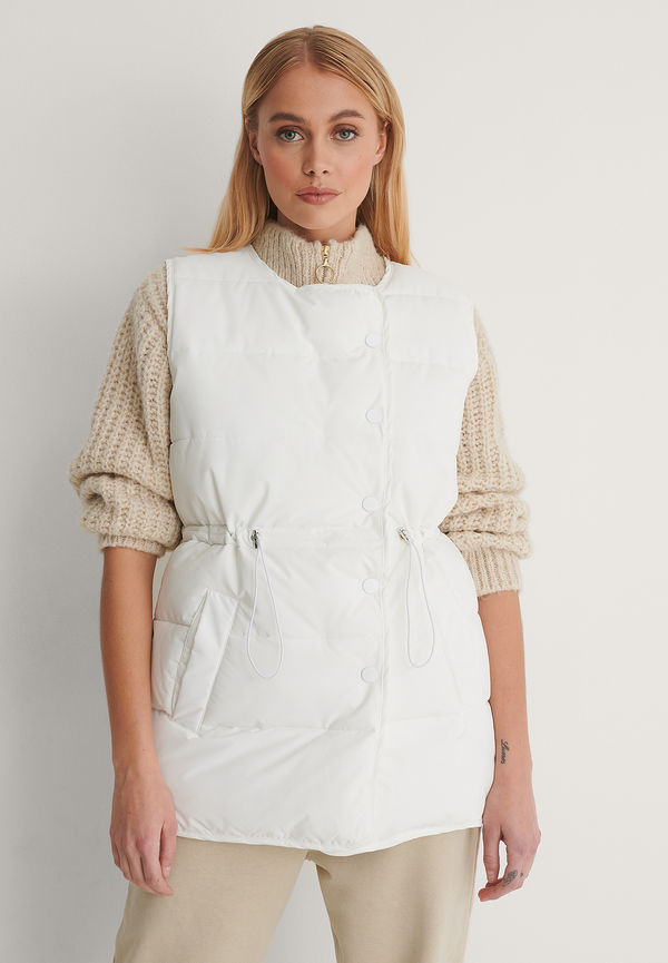 NA-KD Vadderad Väst - White