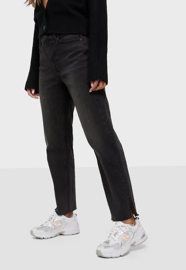 Pieces Pcrico Hw Straight Cropped Jeans Bl Straight