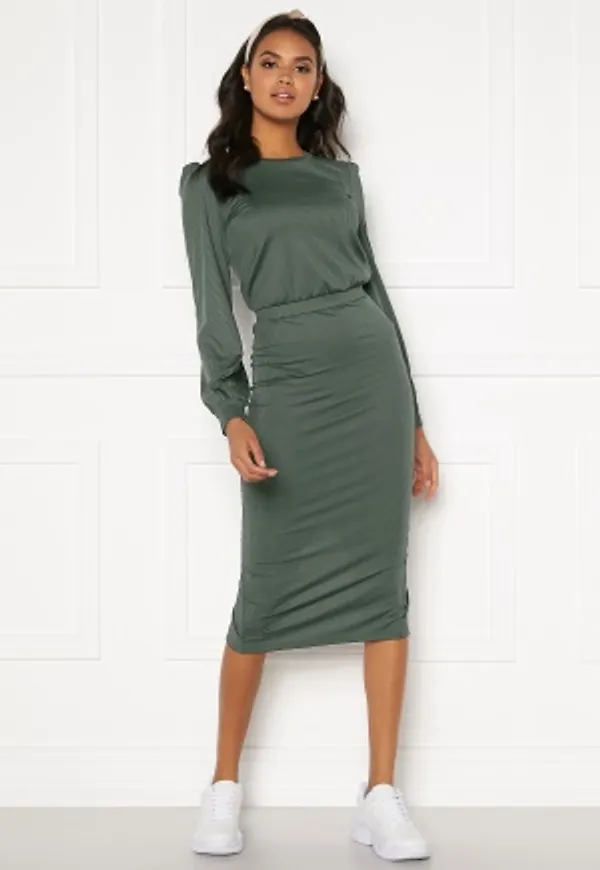 BUBBLEROOM Besa rib dress Dark green XS