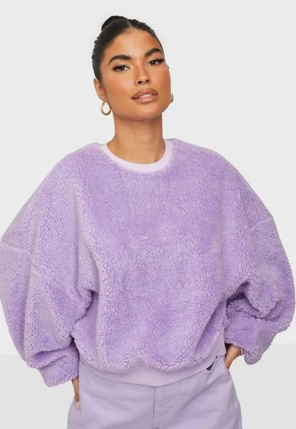 NLY Trend Perfect Teddy Sweat Sweatshirts Ljus Lila