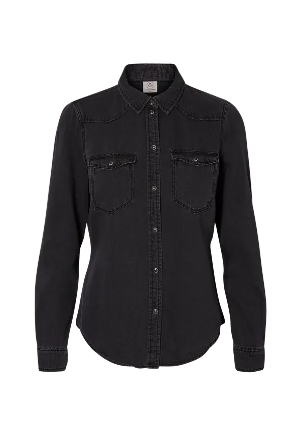 Vero Moda - Jeansskjorta vmMaria LS Dnm Slim Shirt Mix - Svart