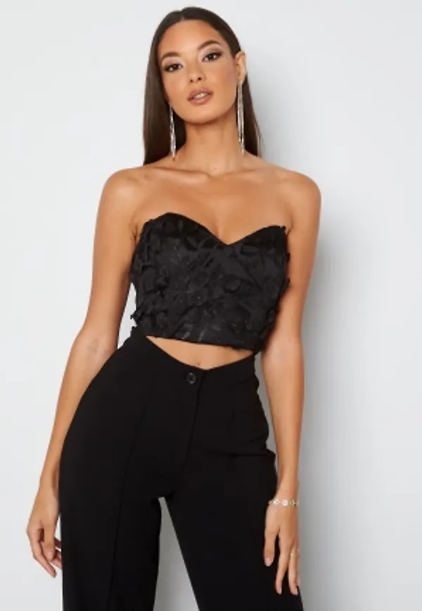Moments New York Zaria Dark Flower Top Black 36