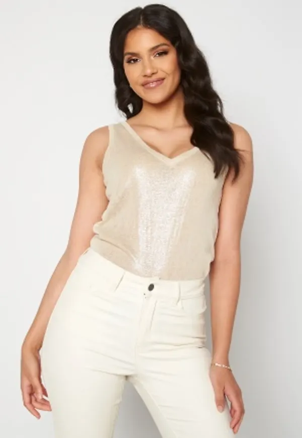 Chiara Forthi Abrienne glitter singlet Beige / Gold XL