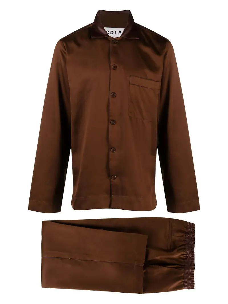 CDLP pyjamas med spread-krage - Brun