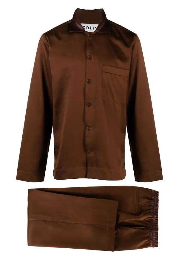 CDLP pyjamas med spread-krage - Brun