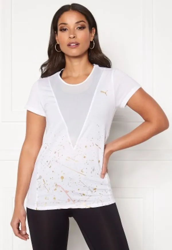 PUMA Metal Splash Deep V Tee White XS