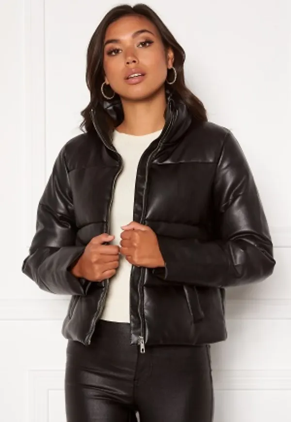 JDY Trixie Faux Leather Jacket Black L