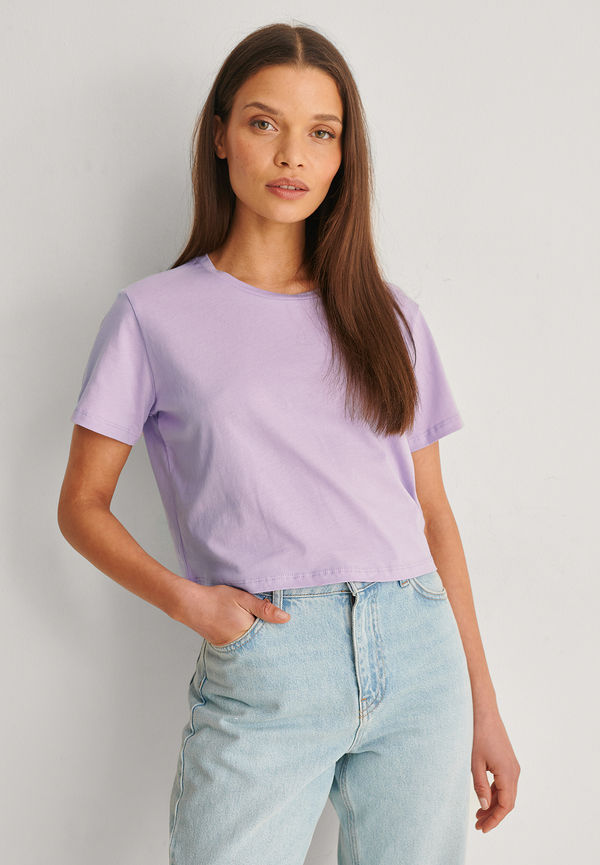 Trendyol Croppad T-Shirt - Purple