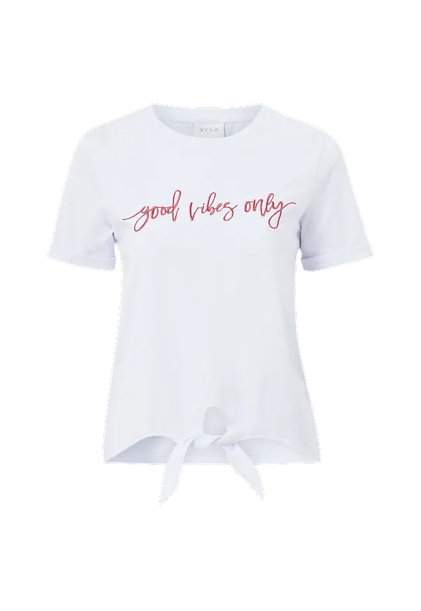 Vila - Topp viVibe S/S Top - Vit