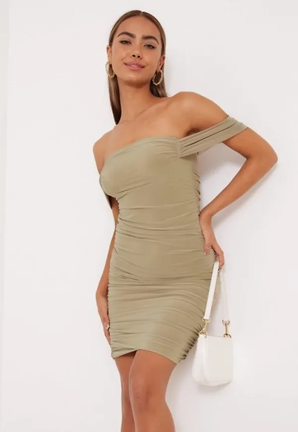 Parisian Bardot Draped Mini Dress Fodralklänningar