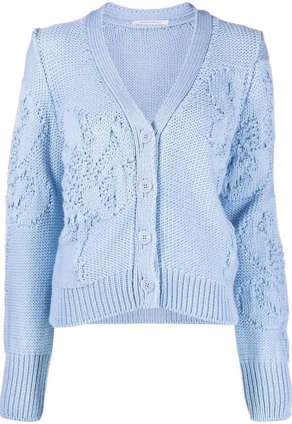 Cecilie Bahnsen Irma v-ringad cardigan - Blå