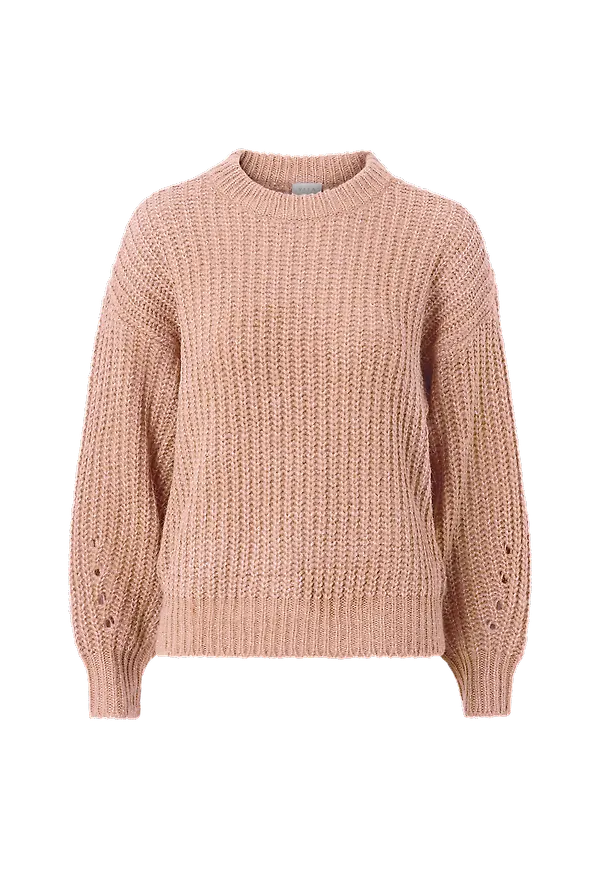 Vila - Tröja viSuba Knit O-neck L/S Top - Rosa