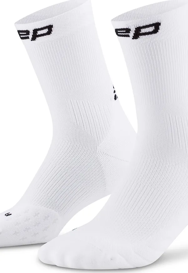 CEP Men's Run Socks Mid Cut 5.0 White
