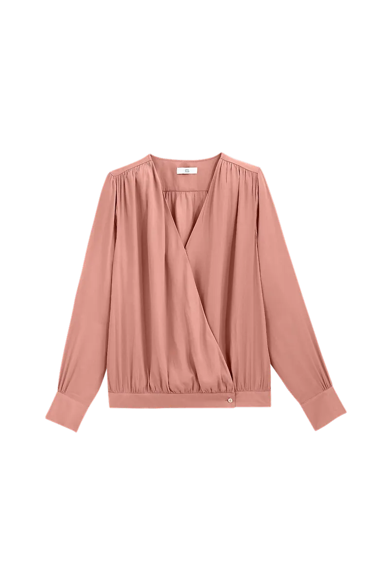 La Redoute - Omlottblus med lång ärm - Rosa