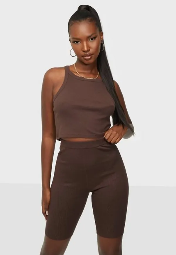 Missguided Skinny Rib Cycling Shorts Bikershorts